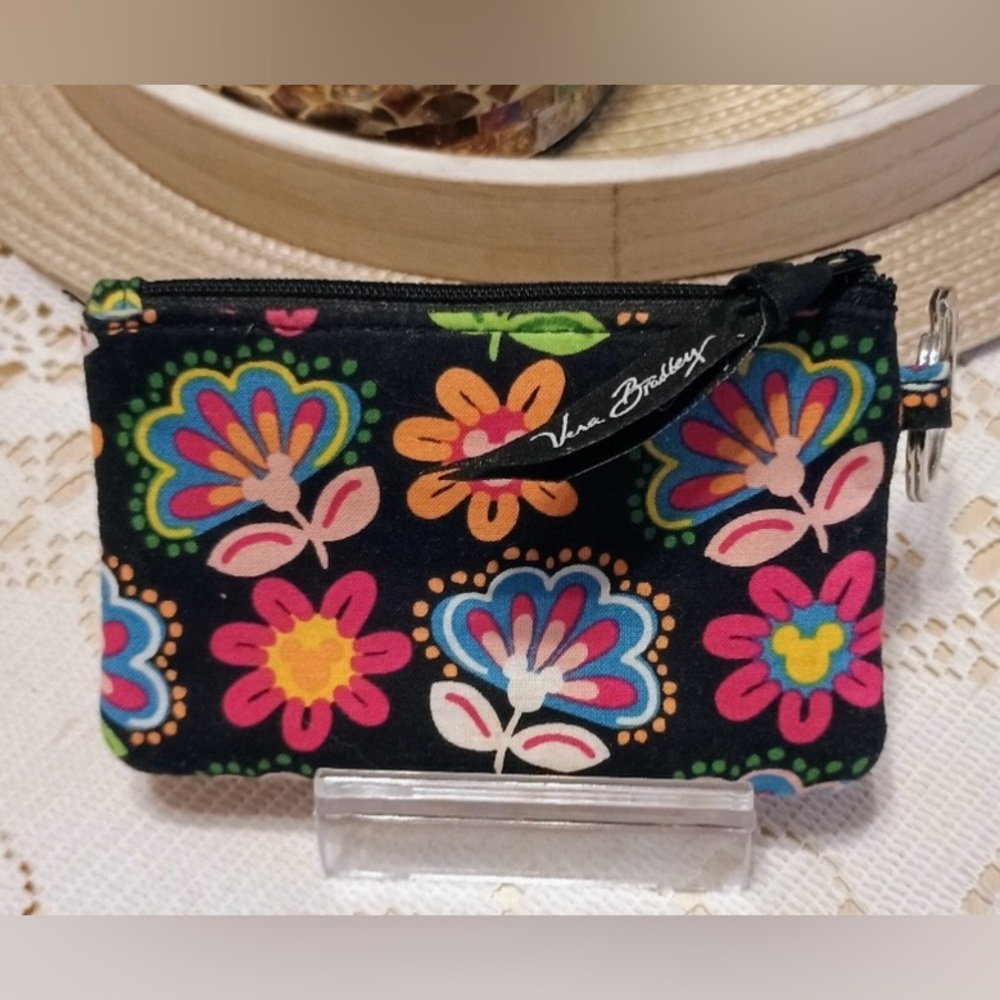 Disney / Vera Bradley Black Floral Key & Card Holder